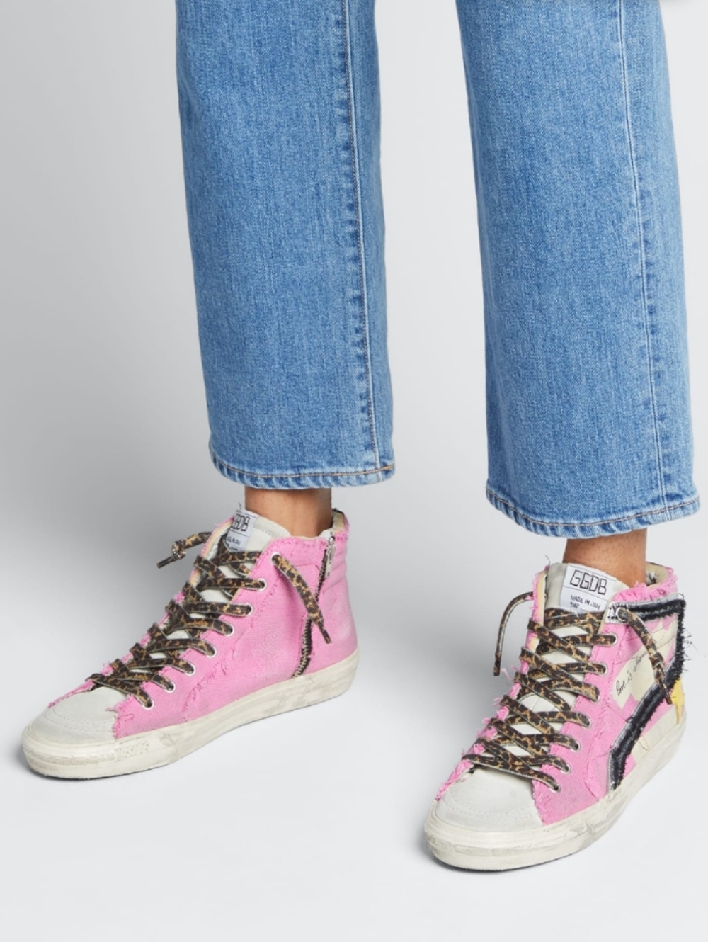 Golden Goose Mid-Top You Make Me Always Happy Canvas Sneakers - Picture 8 of 8